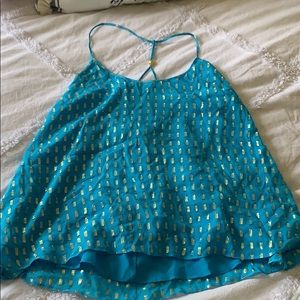 Lilly Pulitzer blue and gold tank
